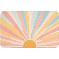 BADEMATTE Illustration - Sonne - Pastellfarben Badvorleger 80x50 cm