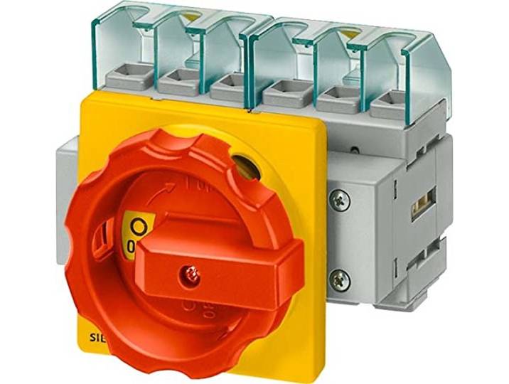 Siemens - 4-polige noodschakelaar voor 4 draaibare boormachine, zwart