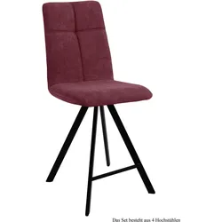 THEKENSTUHL (4er-Set) Deirdre 47x109x60 Schwarz/Marsala