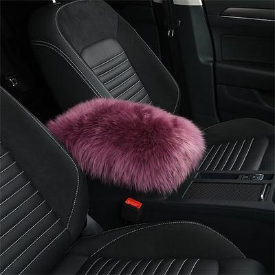 Auto Mittelkonsole Abdeckung Polster Universal echtes Schafsfell Autositzarmlehne Abdeckung flauschiger Schutz