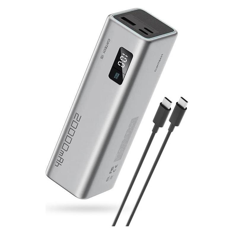 Cuktech Powerbank CUKP200XGLGR 100W 20000mAh 2 x USB-C 1 x USB-A - grau (20000 mAh, 100 W) (CUKP200XGLGR)