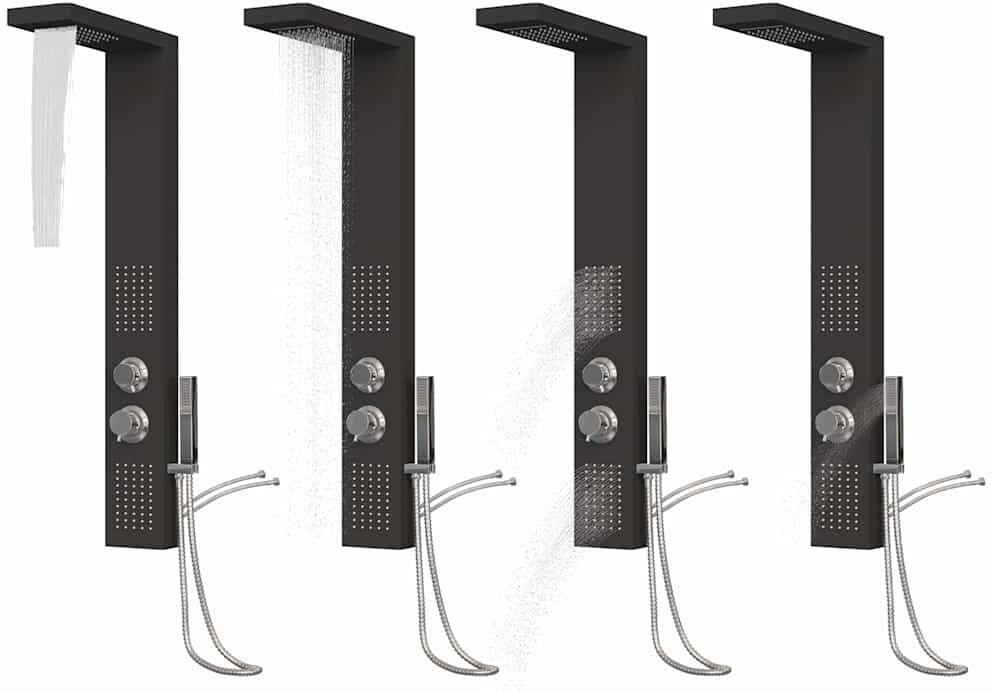 vidaXL Système de panneau de douche Aluminium Noir