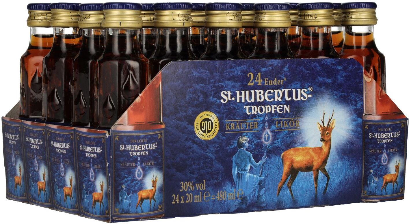 St. Hubertus Likör St. Hubertus Tropfen Kräuterlikör 30% Vol. 24x0,02l