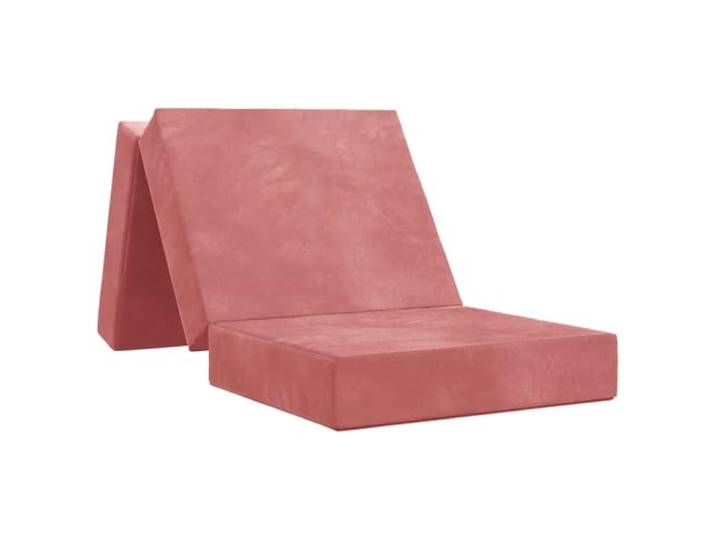 Klappsofa Bett 75 x 63 x 45 cm Rosa Polyesterstoff, Schaumstoffpolsterung, manueller Mechanismus, Reißverschlussbezug, faltbare Bauweise