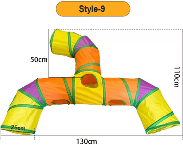 Inspire Picks Foldable Rainbow Cat Tunnel Play Tube For Cats, Rabbits & Small Pets 9