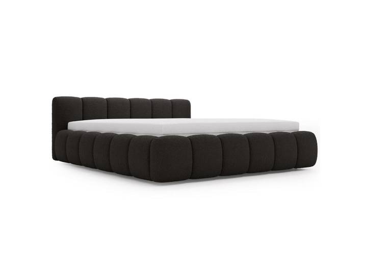 Graingold Polsterbett Cloud Low 140x200 Bouclé-Stoff Schwarz, 140x200 cm, Schlafzimmer, Betten, Polsterbetten