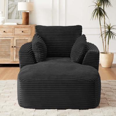 Unbranded Oversized Corduroy Chaise Lounge Chair Indoor,No Assembly Required,Comfy Sleeper Sofa