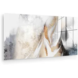 ACRYLGLASBILD Luxus - Abstrakt - Gold - Weiß 120x60 cm