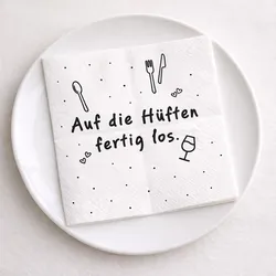 Serviette Auf die Hüften weiß