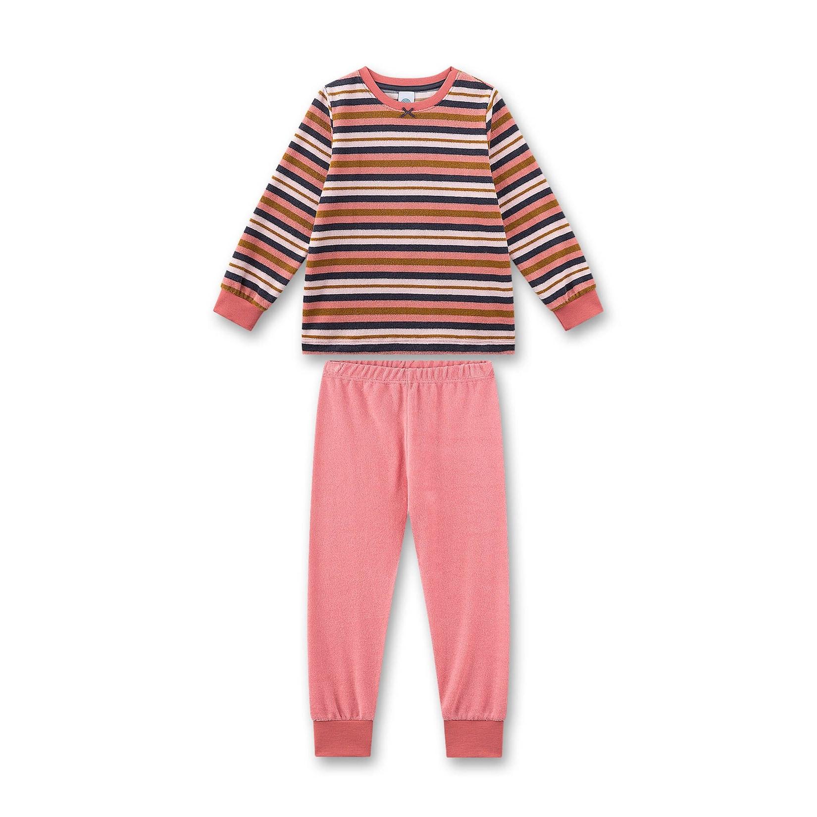 Pyjama Streifen lang Frottee Mädchen Pyjama
