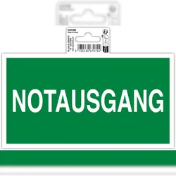 Exacompta 67070B Hinweisschild selbstklebend, Notausgang, weiß auf grünem Hintergrund, 20x11 cm, PVC -