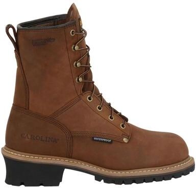 "Carolina Elm 8"" Insulated Steel Toe Logger - Mens 13 Brown Boot D"
