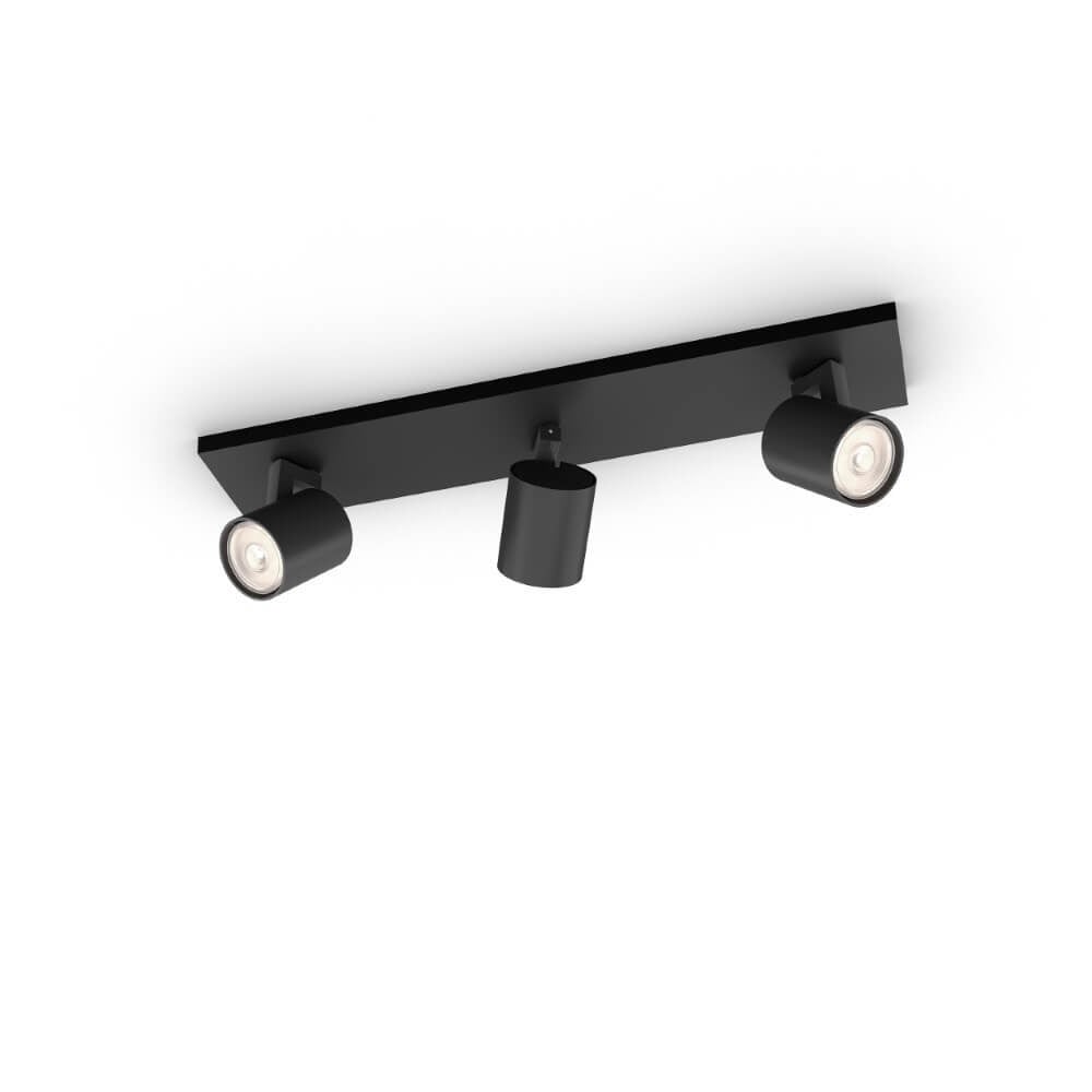 Philips Runner 3-lichts plafondspot - Zwart