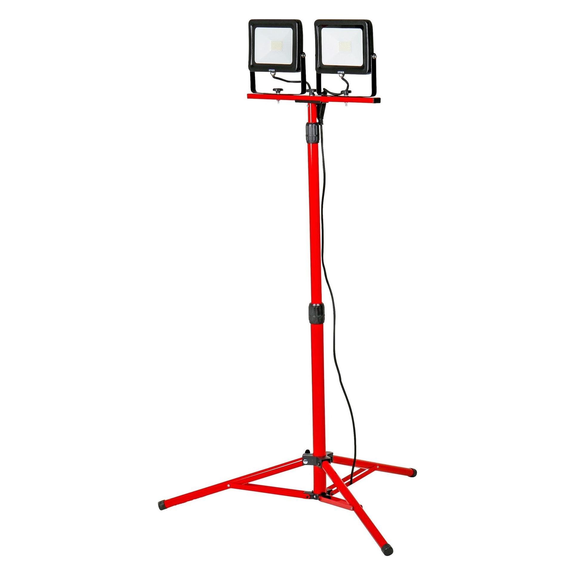 Stier Duo SMD-LED-Baustrahler 2x30W 2x2400 Lumen mit Stativ (2400 lm) (51460275)
