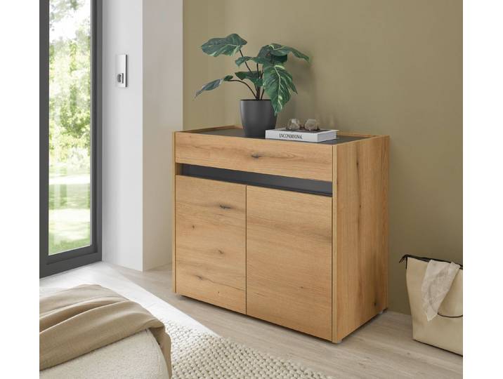 Home affaire Kommode GiRON/CiTY, Schrank in vier Farben, modernes Sideboard, Kommode, in zwei Farben erhältlich, 2 Türen, 1 Schubkasten, 80 cm breit