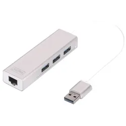 Digitus USB 3.0 Hub mit Gigabit LAN-Adapter 3-Port »DA-70250-1«