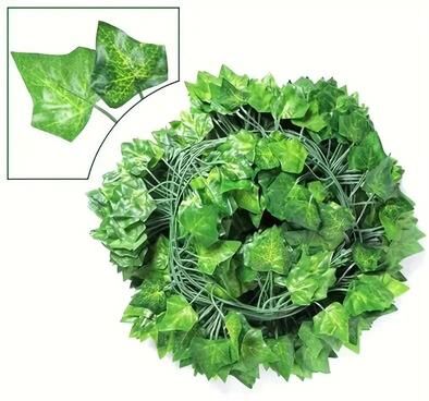 Uplifted Goods Lush Artificial Green Ivy Leaf Hanging Garland sweet Potato 164.04 Ft (25 Strings)