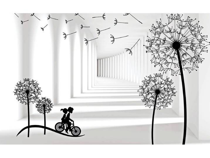 Fototapete PAPERMOON Muster Pusteblumen , bunt, B:4m L:2,6m, Vlies, Tapeten, Fototapete