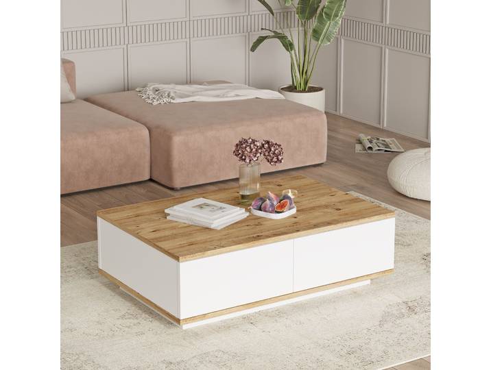 Skye Decor, Fr14-Aw, Couchtische, Atlantische Kiefer, 90 x 28,6 x 60 cm