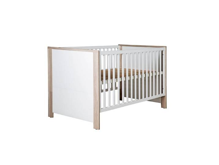roba® Babybett Olaf, Gitterbett höhenverstellbar, umbaubar, mitwachsend - Holzdekor