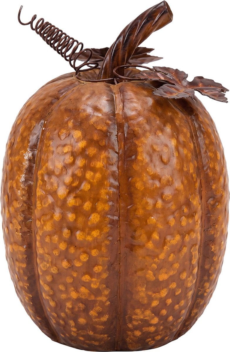 Clayre & Eef Decoratie Pompoen Oranje Metaal Herfstdecoratie
