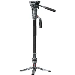 SmallRig 5565 Carbon Fiber Video Monopod (Carbon, Kunststoff, Metall), Stativ, Schwarz