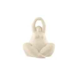 HOME STORY Deko Figur   , creme , Steinzeug,Aluminium , Maße (cm): B: 13,5 H: 22,5