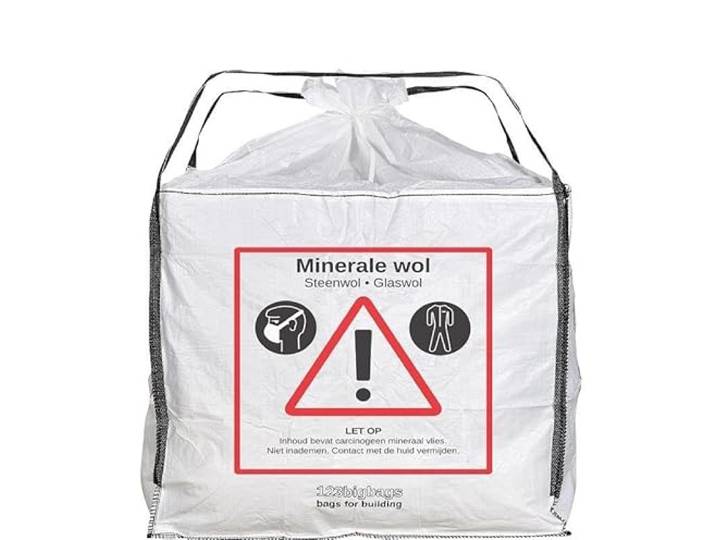 Big Bag Mineralwolle Sack 2,3m³ 140x140x120cm Sack für Glaswolle Abfälle und KMF 10 Stück