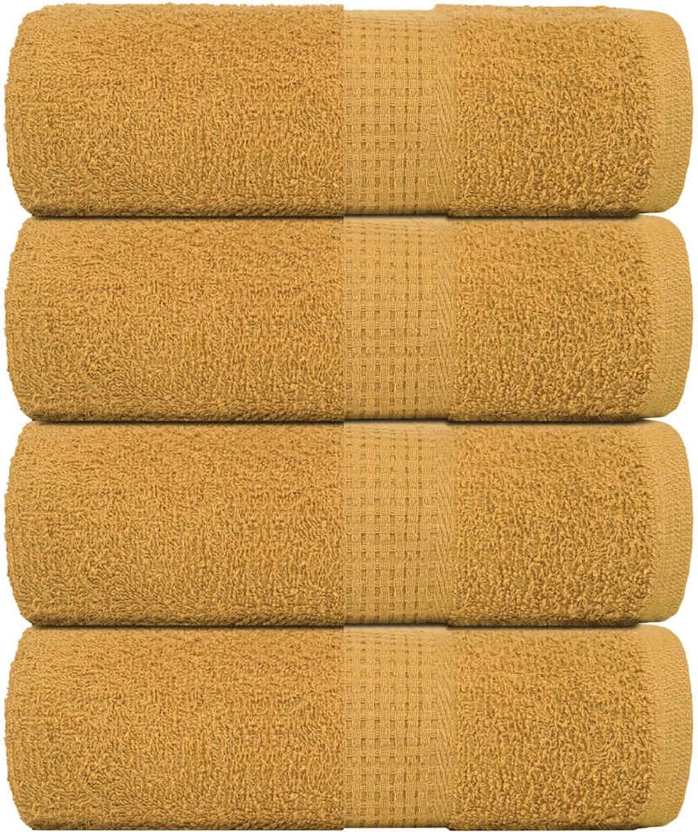 vidaXL FROGN set van 4 washandjes - goud - 30 x 30 cm