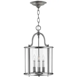 Pendelleuchte Deckenlampe Hängeleuchte Stahl Glas Zinn D 29,7 cm Wohnzimmerlampe
