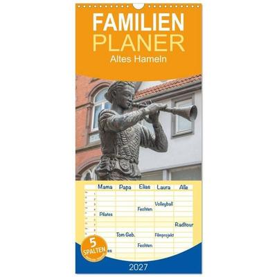 Familienplaner 2027 - Altes Hameln mit 5 Spalten (Wandkalender, 21 x 45 cm) CALVENDO