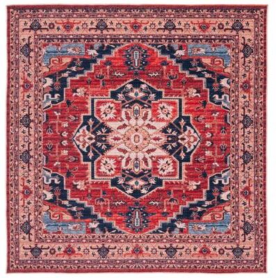 SAFAVIEH Serapi Machine Washable Roelofje Medallion Distressed Rug