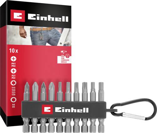 Einhell Karabiner Bit Set 10tlg 118623 Bit-Set 1/4 (6.3 mm), PH, PZ, Sechskant, TX