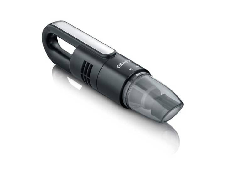 GRAEF. KC502 Akku-Handstaubsauger, HEPA-Filter, Krümelsauger, Beutellos Herausnehmbares 2-Fach Filtersystem, HEPA F6 und Nylon Filter, 7.4V Li-Ionen Akku, 2000mAh, Bürstenaufsatz, Schwarz