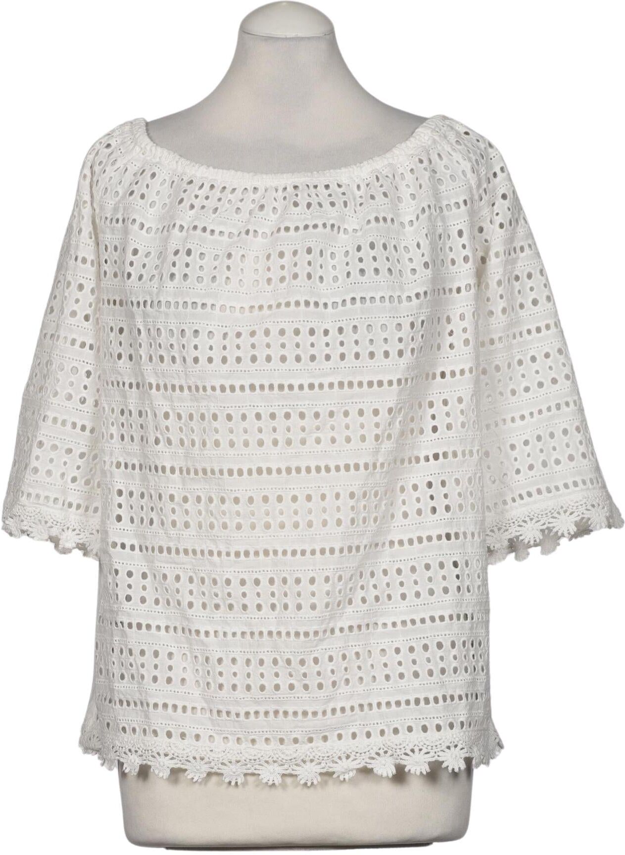 violeta by Mango Damen Bluse, Weiß, Gr. S, Baumwolle - Second Hand