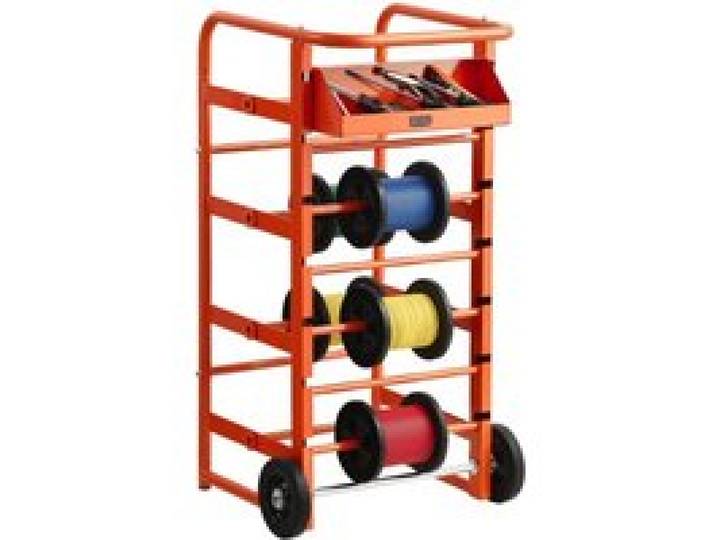 VEVOR Support de Bobines de Fil, 11 Barres Transversales, Distributeur de Bobines de Câbles à Roulettes, Porte-câbles Autoportant avec Plateau de Rangement, Capacité 136 kg, pour Diverses Conditions