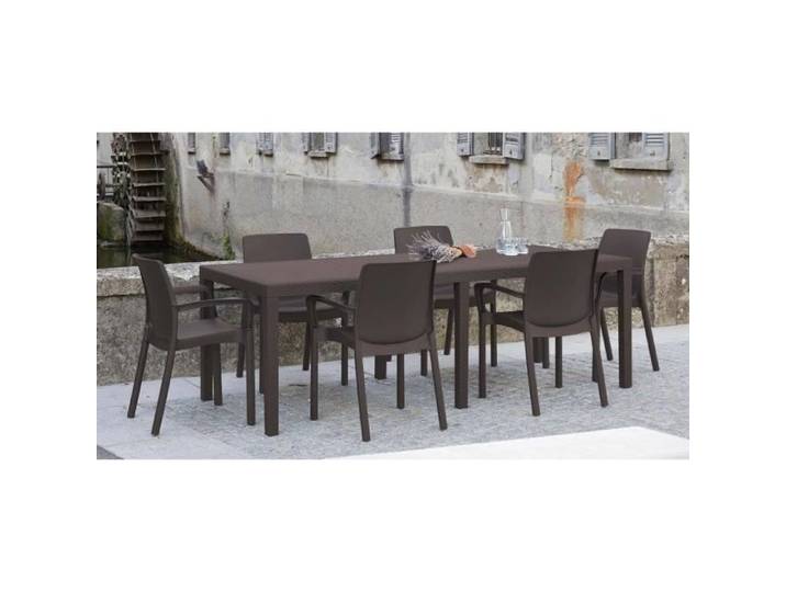 Table d'extérieur - DMORA - Roma - Effet rotin - Extensible - Marron