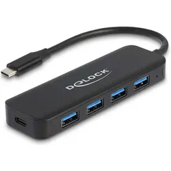 Delock 64170 (USB-C, 5 Ports), Dockingstation + USB Hub, Schwarz