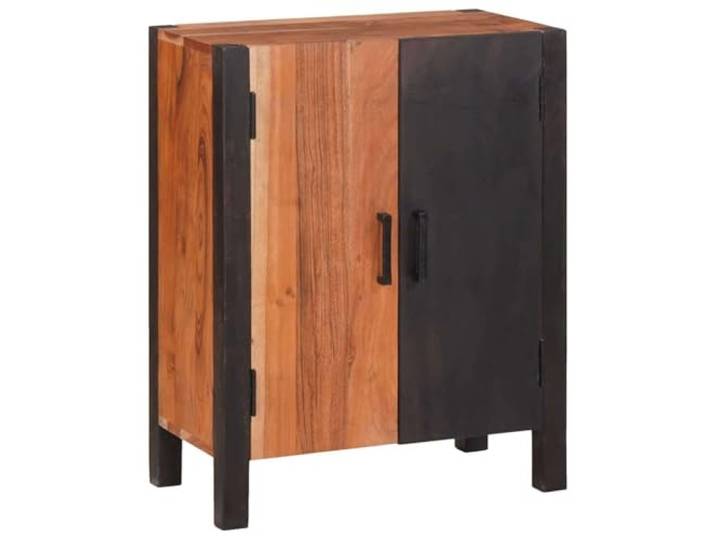 Sideboard Braun 55 x 30 x 75 cm Massivholz Akazie mit Turen und Regalen Massivholz Akazie, Brauntöne, D-Pulls, Eisenbeine, rechteckig, 55x30x75 cm, Wohnzimmer