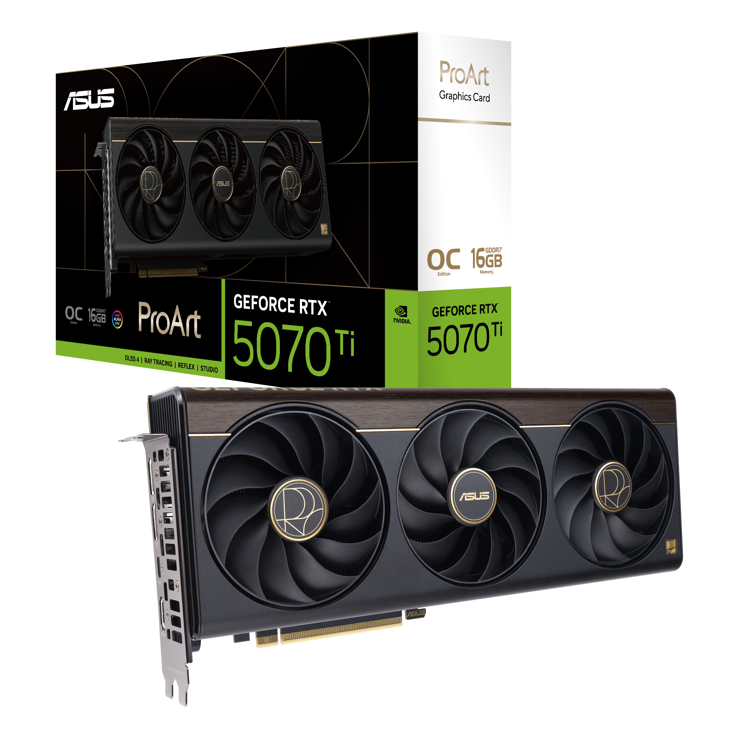 ASUS PROART GeForce RTX 5070 TI OC Content Creation 16GB PROART-RTX5070TI-O16G DDR7 Grafikkarte, DP/HDMI