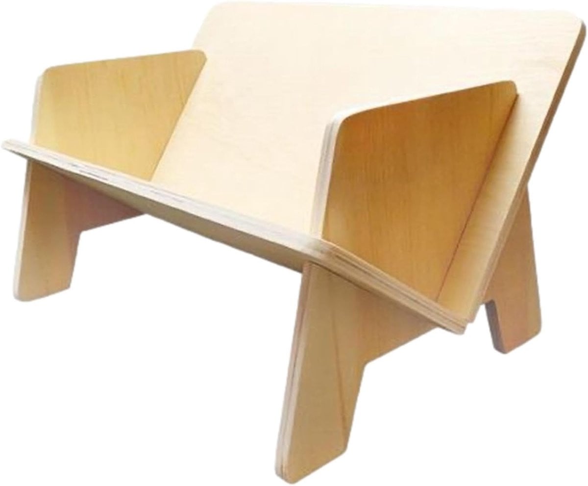 Houten Boekenplank - V-vormig Bureau Opbergrek voor Organisatie - Houtkleur