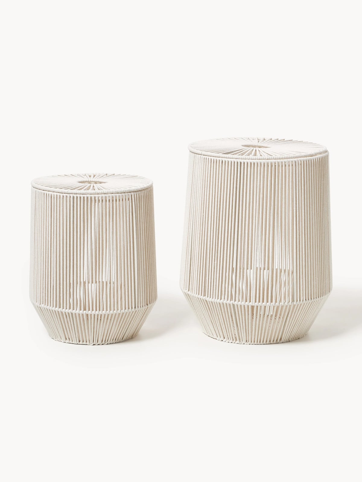 Westwing Collection Handgeweven wasmanden Gabe van touw, 2-delig