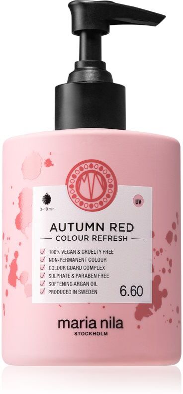 Maria Nila Colour Refresh Autumn Red Sanfte nährende Maske ohne permanente Farbpigmente hält 4 bis 10 Haarwäschen im Haar 6.60 300 ml
