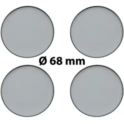 4 x Ø 68 mm Polymere Aufkleber / Chrom-Optik / Nabenkappen, Felgendeckel