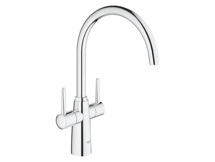 Grohe Ambi Küchenarmatur - Spültischarmatur Zweigriff, hoher Auslauf 30189000 Silber