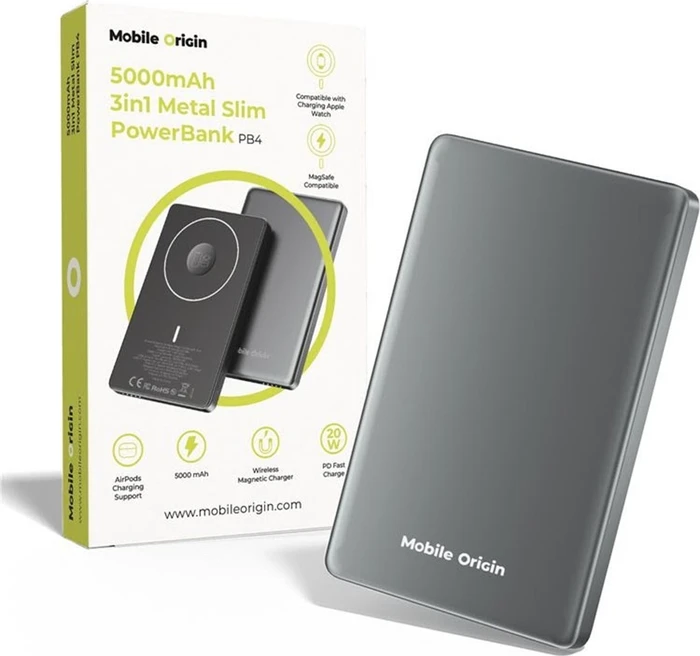 Mobile Origin 5000mAh 3in1 Metal Slim PowerBank PB4