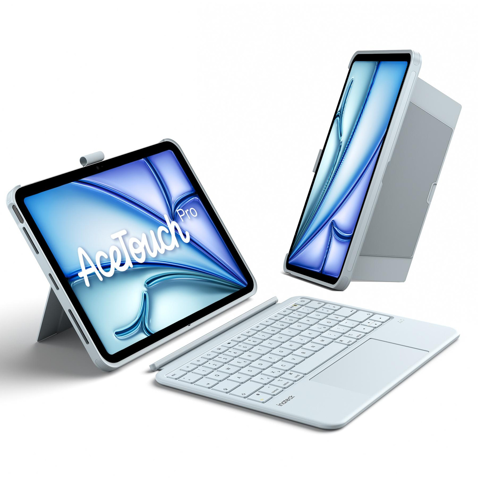 Inateck toetsenbordhoes voor iPad 11 inch QWERTZ, blauw
