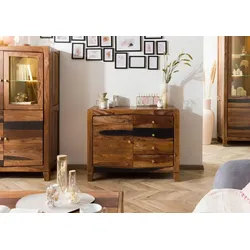 Kommode Sheesham 100x45x80 dunkelbraun lackiert ANCONA #215