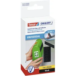tesa ON&OFF Universal Klettband schwarz