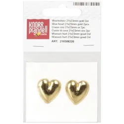 6x Knorr Prandell Wachs-Herz 21x23mm gold VE=2 Stück